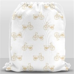 Retro Bicycles Motif Vintage Pattern Drawstring Bag (large)