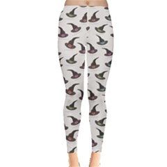 Gray Witch Halloween Simple Hat Pattern Women s Leggings