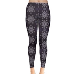 Blue Snowflake Dark Blue Women s Leggings