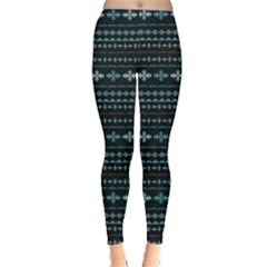 Turquoise Aztec Tribal Chevron Stripes Leggings