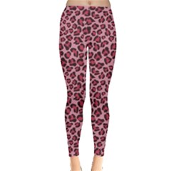 Purple Pink Leopard Texture Pattern Leggings