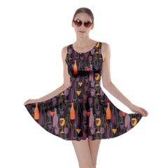 Colorful Pattern For Wines Menu Skater Dress