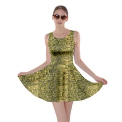 Green Leather Animal Snake Reptile Crocodile Pattern Skater Dress