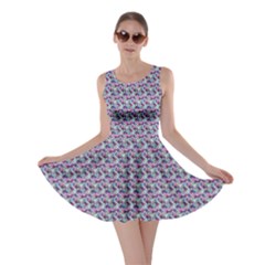 Colorful Pattern Abstract Geometric Green Pattern Skater Dress