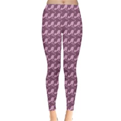 Pink Pattern Pink Cats On A Purple Leggings
