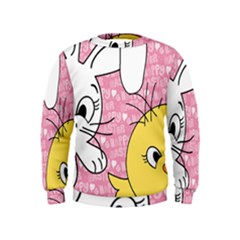 Easter Bunny And Chick  Kids  Sweatshirt