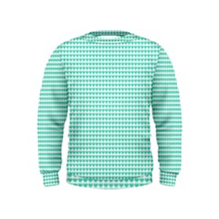 Tiffany Aqua Blue Candy Hearts On White Kids  Sweatshirt