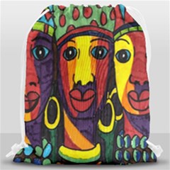 Ethnic Bold Bright Artistic Paper Drawstring Bag (large)
