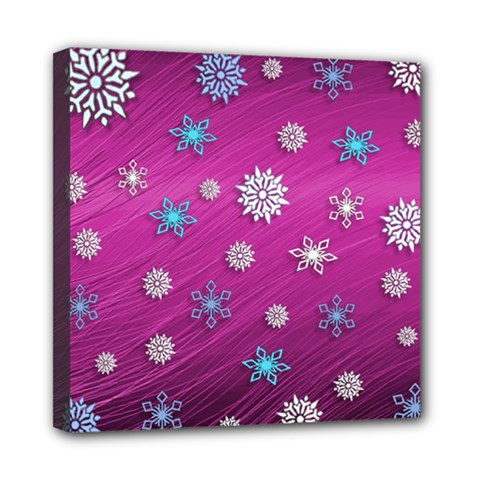 Snowflakes 3d Random Overlay Mini Canvas 8  X 8 