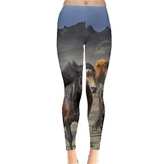 Horses Stampede Nature Running Leggings 