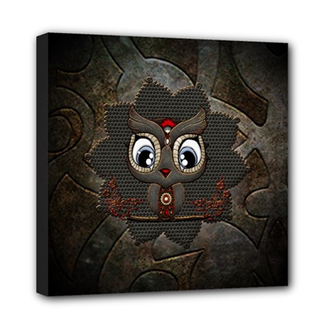 Wonderful Cute  Steampunk Owl Mini Canvas 8  X 8 