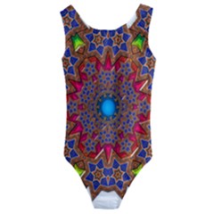 Tile Background Image Pattern Kids  Cut-out Back One Piece Swimsuit