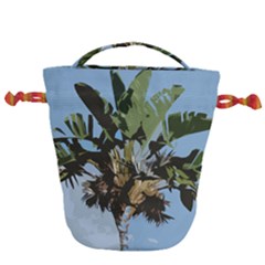Palm Tree Drawstring Bucket Bag
