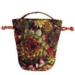 Plant Succulents Succulent Drawstring Bucket Bag