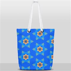Pattern Backgrounds Blue Star Full Print Rope Handle Tote (small)