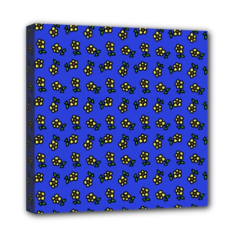 Daisy Royal Blue Mini Canvas 8  X 8  (stretched)