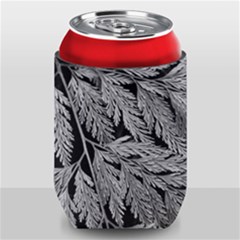 Fern Leaves Foliage Black And White Can Holder