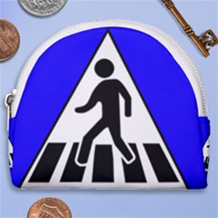 Cross Crossing Crosswalk Line Walk Horseshoe Style Canvas Pouch