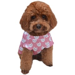 Cute Cat Faces White And Pink Dog T-shirt