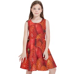 Colorful Strawberries At Market Display 1 Kids  Skater Dress