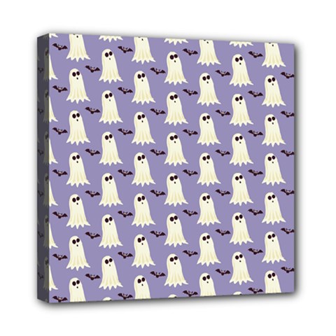 Halloween Ghost Bat Mini Canvas 8  X 8  (stretched)