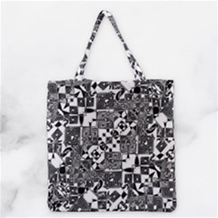 Black And White Geometric Print Grocery Tote Bag