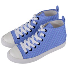 Soft Pattern Blue Women s Mid-top Canvas Sneakers
