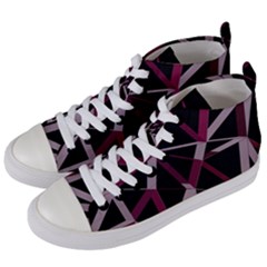 3d Lovely Geo Lines Iii Women s Mid-top Canvas Sneakers