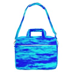 Blue Waves Abstract Series No12 Macbook Pro Shoulder Laptop Bag (large)