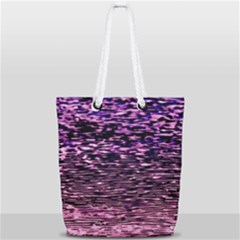 Purple  Waves Abstract Series No2 Full Print Rope Handle Tote (small)