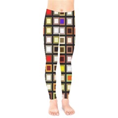 Squares-colorful-texture-modern-art Kids  Leggings