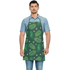 Leaves Snowflake Pattern Holiday Kitchen Apron