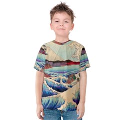 Wave Japanese Mount Fuji Kids  Cotton Tee