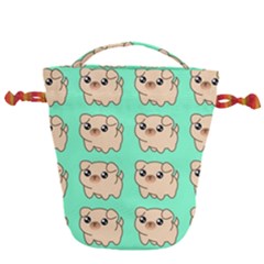 Puppy Pattern Wallpaper Dog Pet Drawstring Bucket Bag