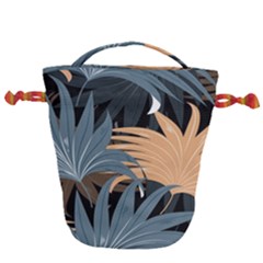 Leaves Background Digital Paper Drawstring Bucket Bag