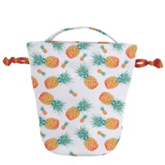 Pineapple Background Pattern Fruit Drawstring Bucket Bag