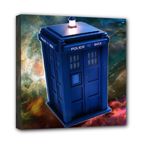 The Police Box Tardis Time Travel Device Used Doctor Who Mini Canvas 8  X 8  (stretched)