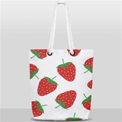 Seamless-pattern-fresh-strawberry Full Print Rope Handle Tote (small)