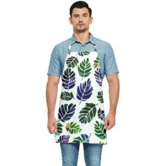 Leaves Watercolor Ornamental Decorative Design Kitchen Apron