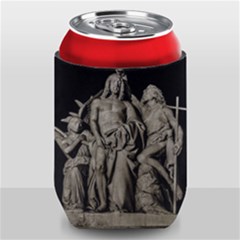 Catholic Motif Sculpture Over Black Can Holder