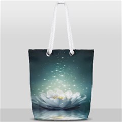 Sparkle Lotus Full Print Rope Handle Tote (small)