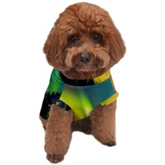 Scenic View Of Aurora Borealis Stretching Over A Lake At Night Dog T-shirt