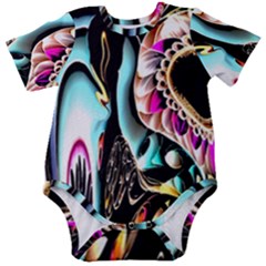 Garden Flower Nature Digital Art Abstract Baby Short Sleeve Bodysuit