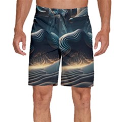 Ai Generated Swirl Space Design Fractal Light Men s Beach Shorts