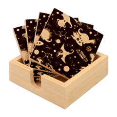Space Theme Art Pattern Design Wallpaper Bamboo Coaster Set