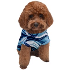 Pattern Ocean Waves Arctic Ocean Blue Nature Sea Dog T-shirt