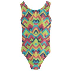 Trendy Chic Modern Chevron Pattern Kids  Cut-out Back One Piece Swimsuit
