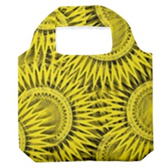Abstract Sun Pattern Yellow Background Premium Foldable Grocery Recycle Bag