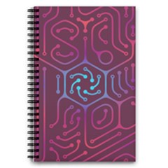 Circuit Hexagonal Geometric Pattern Background Purple 5 5  X 8 5  Notebook