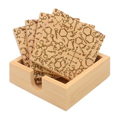 Multicolored Chemical Bond Illustration Chemistry Formula Science Bamboo Coaster Set